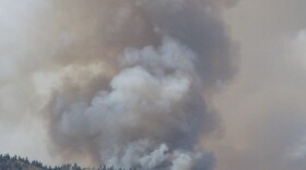 A wildfire burns in Colorado. 