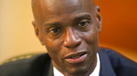 Haiti's President Jovenel Moise speaks during an interview at his home in Petion-Ville, a suburb of Port-au-Prince, Haiti, on Feb. 7, 2020.