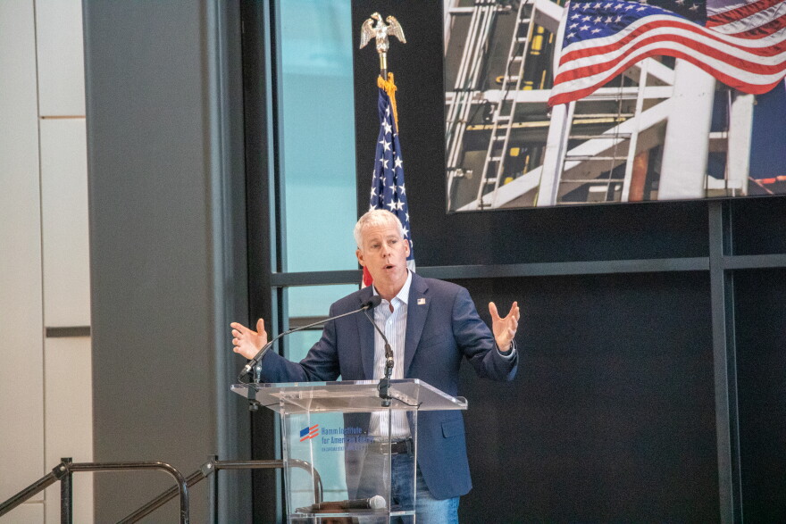 U.S. Secretary of Energy Chris Wright speaks at the Hamm Institute for American Energy in Oklahoma City.