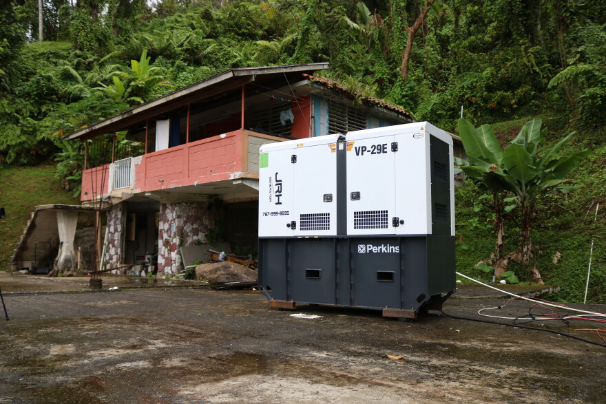 Generator outside a home in Puerto Rico.