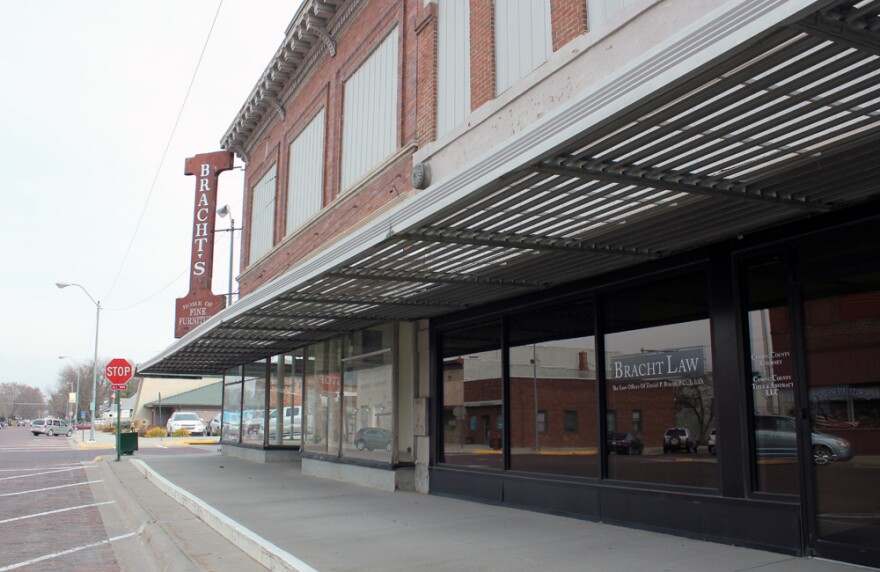 Bracht Law, where Moodie keeps an office, sits on Main Street in West Point, Neb.