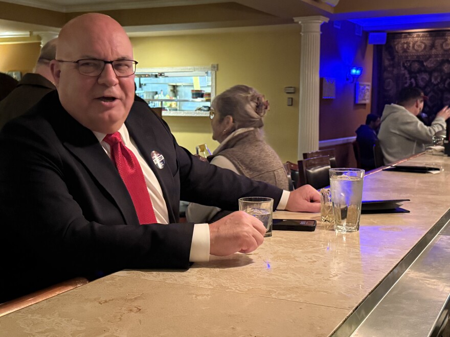 Seeking reelection, incumbent City of Fairbanks Mayor David Pruhs accepted defeat Oct. 7, 2025, inside local restaurant Bobby's Downtown after reviewing unofficial election night results.