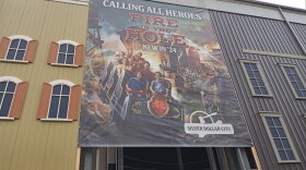  A sign adorning the new five story building housing Fire in the Hole. 
