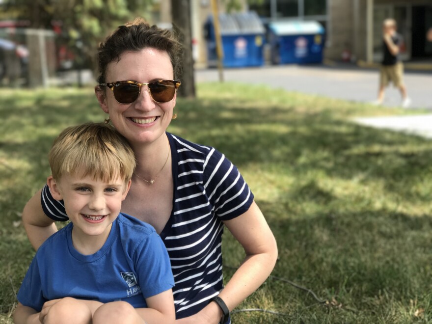 Carrie Menhold and her son, Milo.