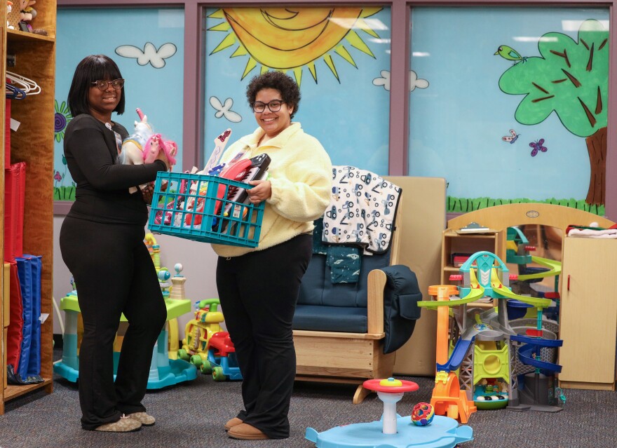 Ayana Chealey and Madeline Brown run the Monroe County Court's, Children’s Center in the Hall of Justice (Room 300), providing child care for families navigating the court system. The center is open from 9 a.m. to 5 p.m. for children ages 6 weeks to 12 years and is operated by Skies the Limit Academy, offering a safe, supervised play space while guardians attend to legal matters.