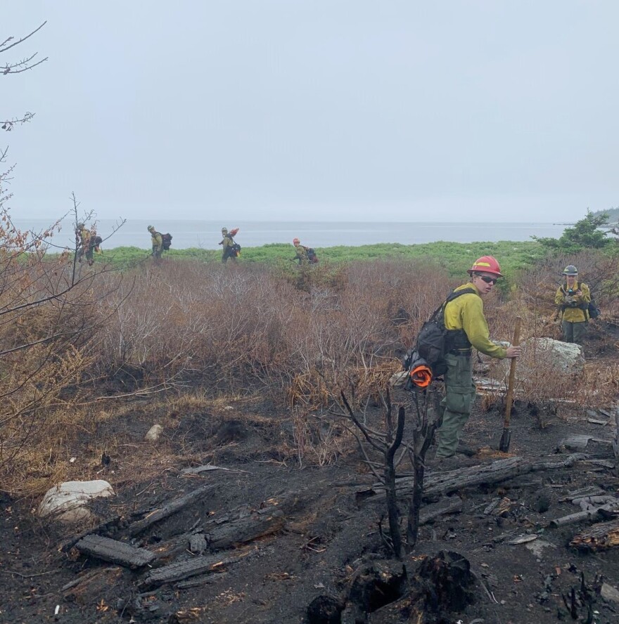 Firefighters battling one fo the wildfires in Nova Scotia