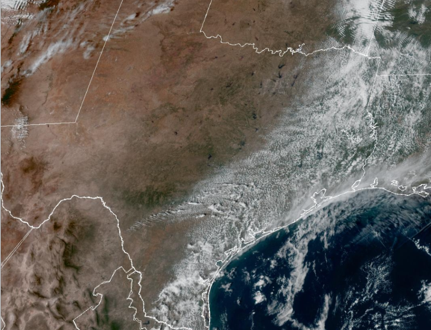 NOAA satellite showed cleared skies over Texas, except along the coast on Nov. 17, 2025