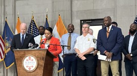  Albany Mayor Dorcey Applyrs speaks at a press conference at City Hall announcing the city's violence prevention plan on Tuesday, July 7, 2026.