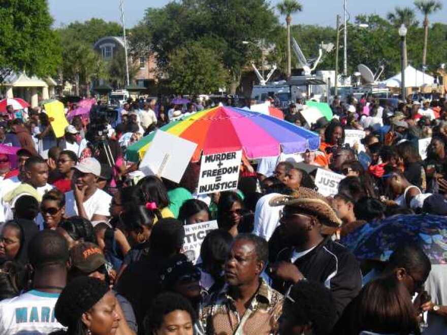 Protests in Sanford after the death of teenager Trayvon Martin in 2012. Photo by Matthew Peddie, WMFE