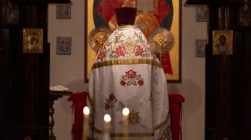 Fr. Michael Trefon Jr. leads a service for Russian Orthodox Epiphany on Jan. 19, 2024 at St. Sophia Orthodox Church in Bethel, Alaska. The Epiphany is a Russian Orthodox holiday that commemorates the baptism of Jesus in the river Jordan.