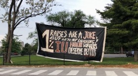 The banner was taken down shortly after it was displayed.