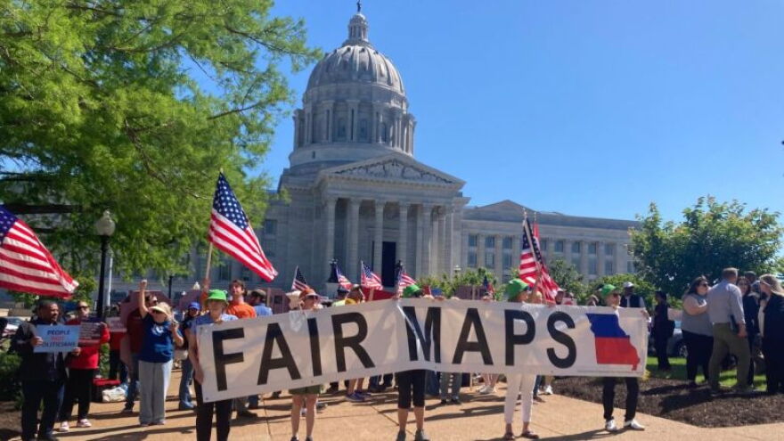 Protesters with People Not Politicians rallied outside of the Missouri Supreme Court ahead of a May court ruling that allowed the maps to be in effect for the August primary election. On Thursday, the Missouri Supreme Court put those same maps on hold while ruling that a referendum on the maps would be on the November ballot.