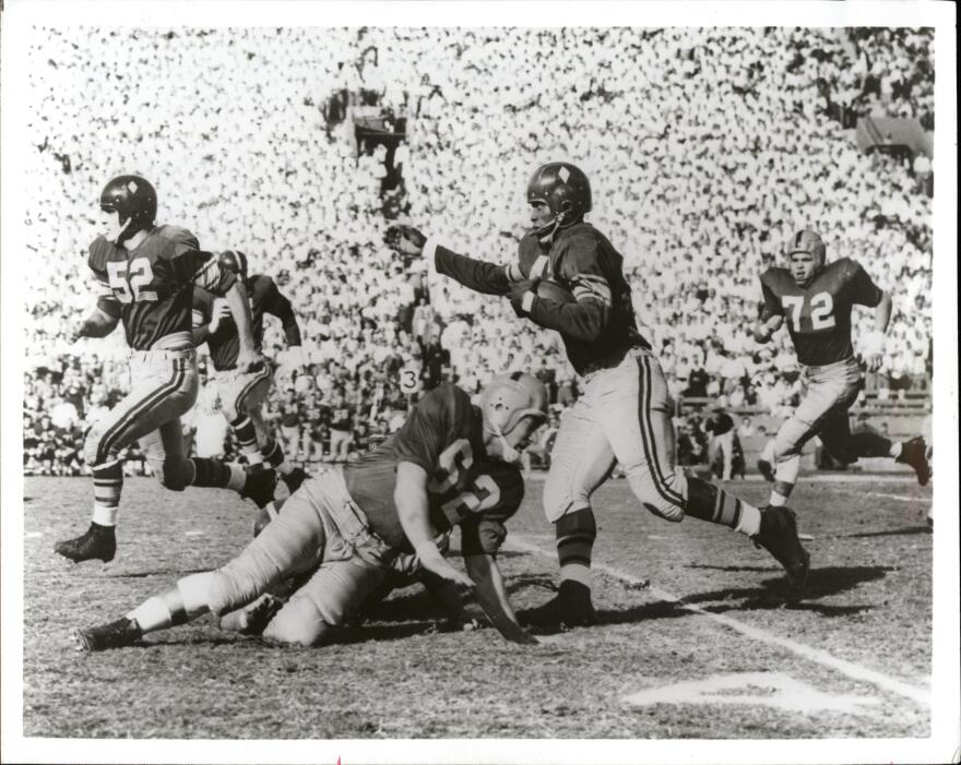 USC fullback C.R. Roberts broke a school record for yardage in a single game in the Trojans' 1956 bout against the Longhorns.