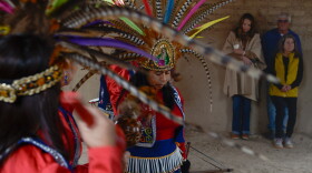 Guests watched as ornate Matachines from Presidio performed.