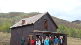 Hunter Creek Historical Foundation founders and HistoriCorps volunteers celebrate finishing restoration work at the Koch Homestead site in the Hunter Creek Valley on Sept. 24, 2026.