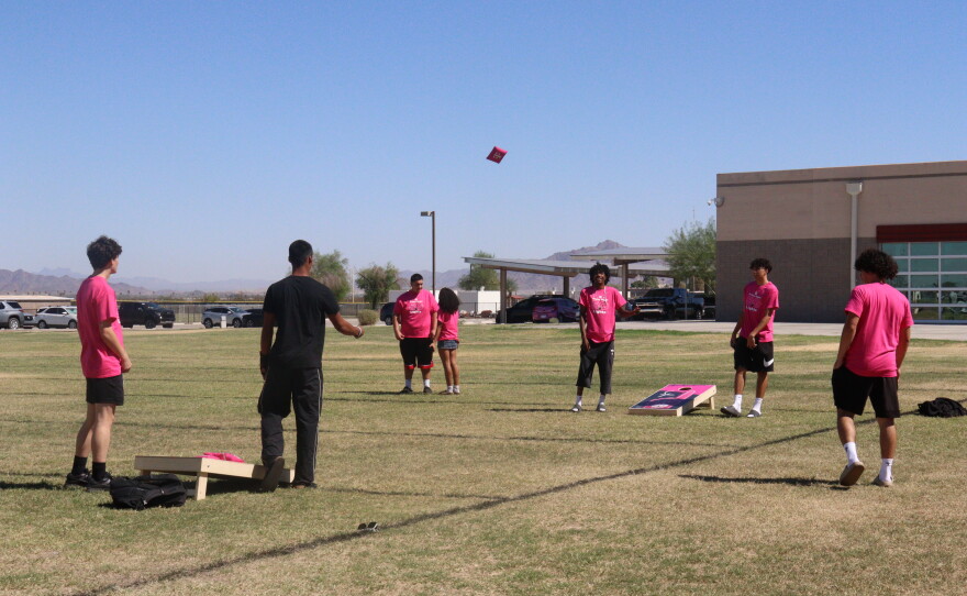 T-Mobile brought games for students to play at the celebration last Thursday.