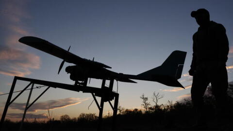 A Ukrainian serviceman launches a drone towards Russian positions at the front line in the Zaporizhzhia region, Ukraine, Oct. 7, 2026. (Andriy Andriyenko/Ukraine's 65th Mechanized Brigade via AP)