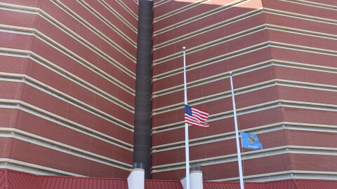 A close-up view of the Oklahoma County Detention Center in Oklahoma City.