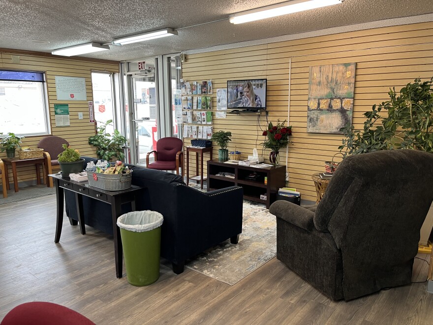 A reception area has been created for those seeking a place to stay in the Gillette Service Center's new office. The Council of Community Services, which operates the only homeless shelter in northeast Wyoming, is across the street. The Service Center has seen an increased need for food and other assistance in recent years.