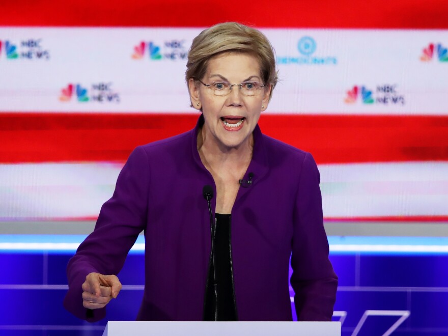 Massachusetts Sen. Elizabeth Warren argued that the economy under President Trump is "doing great for a thinner and thinner slice at the top" at this week's Democratic primary debate.