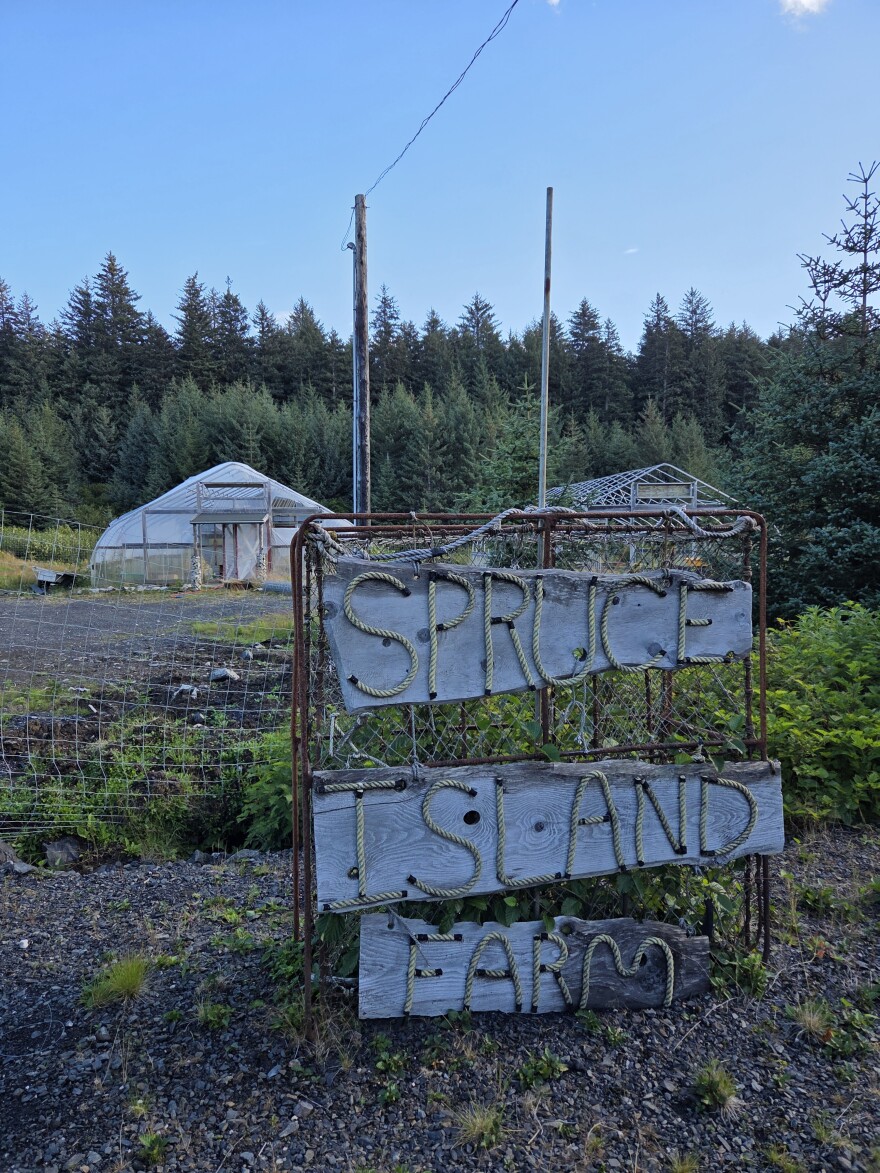 Spruce Island Farms located in Ouzinkie on Spruce Island features an outdoor farm, hoop houses, chickens and local berries and native plants.
