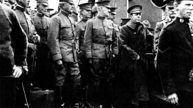 WWI soldiers step off a boat in France