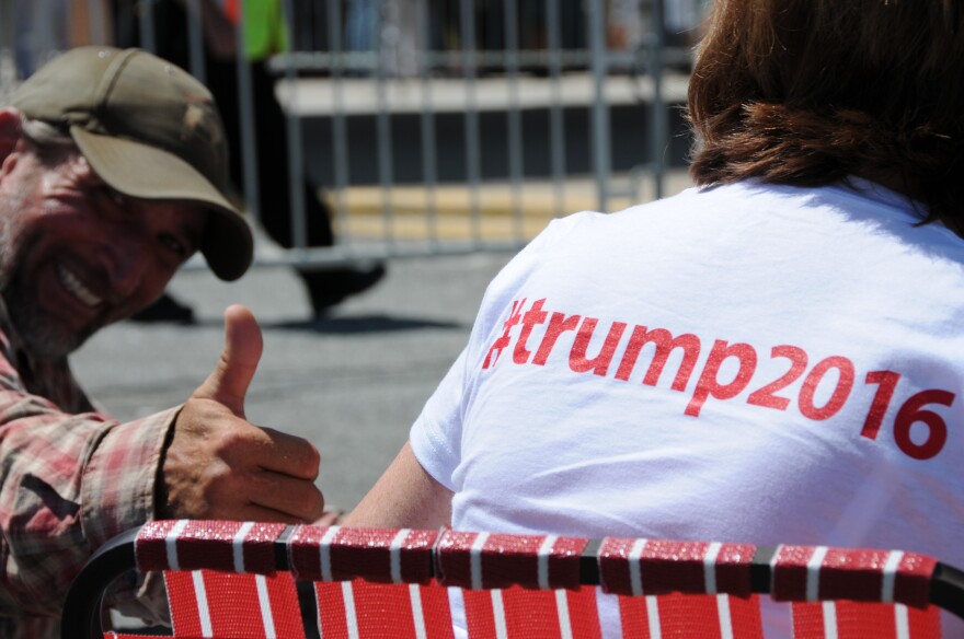 File photos of Trump supporters outside the Greensboro Coliseum Complex on Jun 15, 2016.