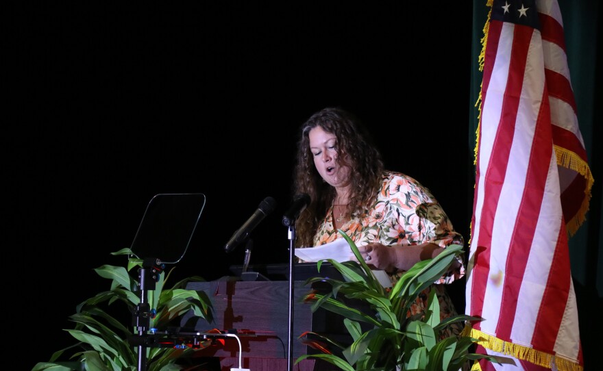 Alachua County Teacher of the Year Monica Benson speaks on how she plans to maintain her high standard of teaching within her classroom and how other educators can as well. (Isis Snow/ WUFT News)