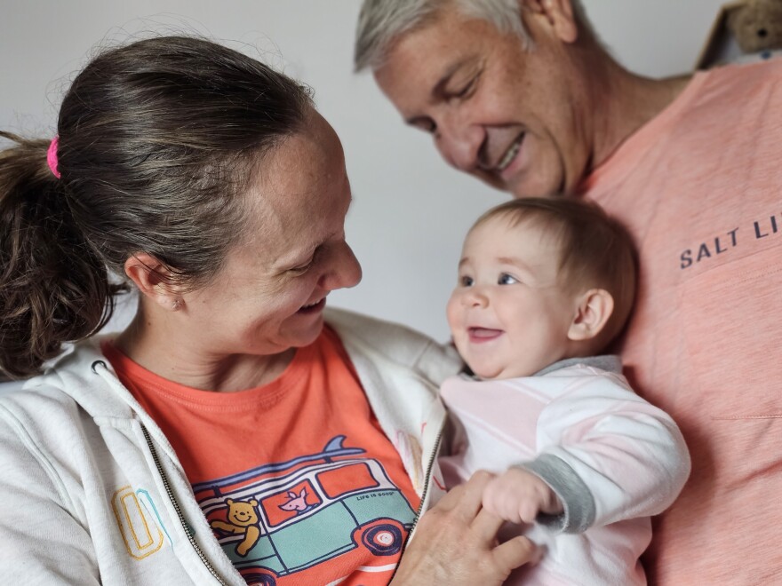  Erin and Ray Chandler laugh along with Amelia Chandler, 8 months old, in their Orlando home. Erin spent three months looking for a location that would vaccinate Amelia. Many pediatricians won't vaccinate 6-month-olds and older if they aren't already an established patient, leaving parents in this situation with limited options.