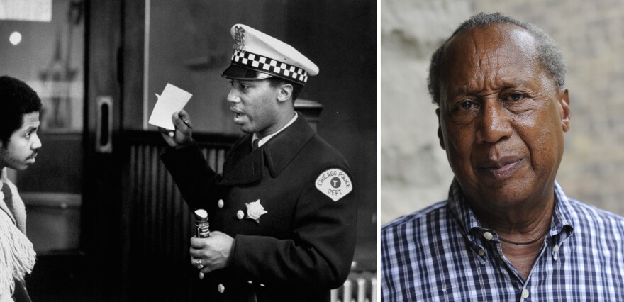 Chicago policeman Renault Robinson in 1970 (left) and 2016.