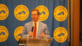Gov. Andy Beshear kicks off the Kentucky Cannabis Industry Alliance fall conference at the Lexington Marriott City Center on October 21, 2026. He received the organization's High Roller Award as a part of the welcome presentation.