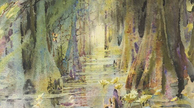 "The Reserve in Summer" from the series A Carolina Rice Plantation of the Fifties, ca. 1935, By Alice Ravenel Huger Smith (American, 1876 - 1958); Watercolor on paper;