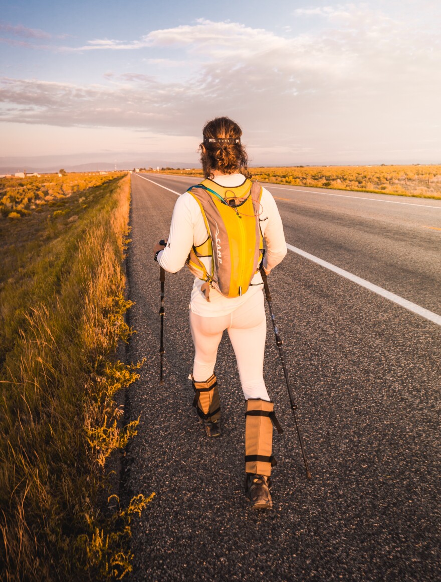 Mike Posner, photographed during his walk across the U.S.
