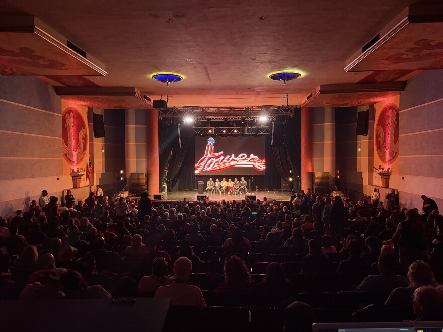 Hundreds attended a community meeting at the Tower Theater to address a spike in crime.