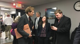 Franklin County Prosecutor Ron O'Brien talks to some observers before the Parole Board hearing on Wayne Keith Henness.