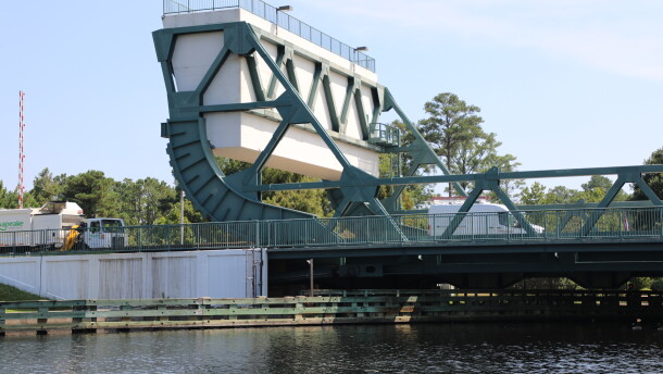 Cars travel over the Great Bridge Bridge in Chesapeake on Sept. 1, 2026.