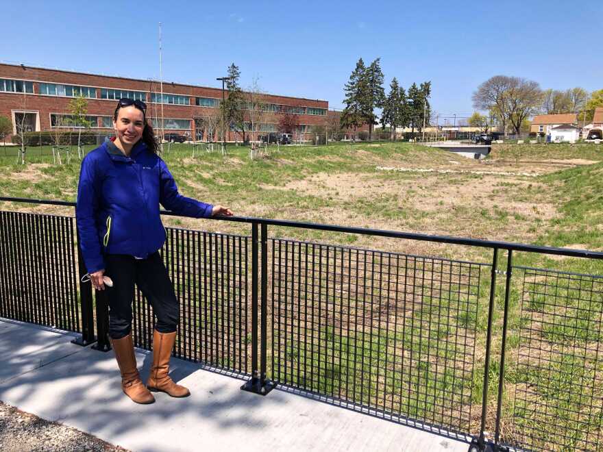 Pam Ritger at the Milwaukee Metropolitan Sewerage District stormwater detention project.