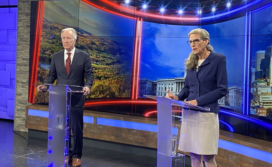 U.S. Representative Richard Neal and Independent candidate Nadia Milleron debate on WWLP on October, 21, 2026.