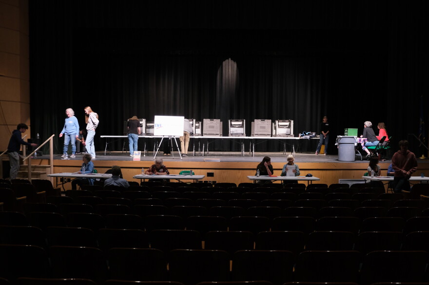 Students participate in a mock election at Rhinelander High School on Wednesday, October 28, 2026.