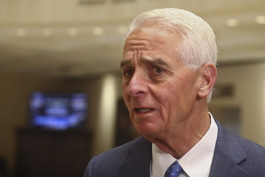 U.S. Rep. Charlie Crist, D-Fla. criticizes Gov. Ron DeSantis as "un-American" for targeting Disney with special session bills Wednesday, April 20, 2022, at the Capitol in Tallahassee, Fla. The Democratic U.S. congressman is running for governor of Florida.