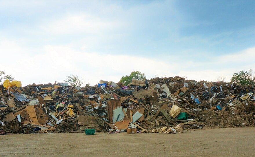 Harrison Township is storing tornado debris in a vacant lot off of Forest Park Drive. 