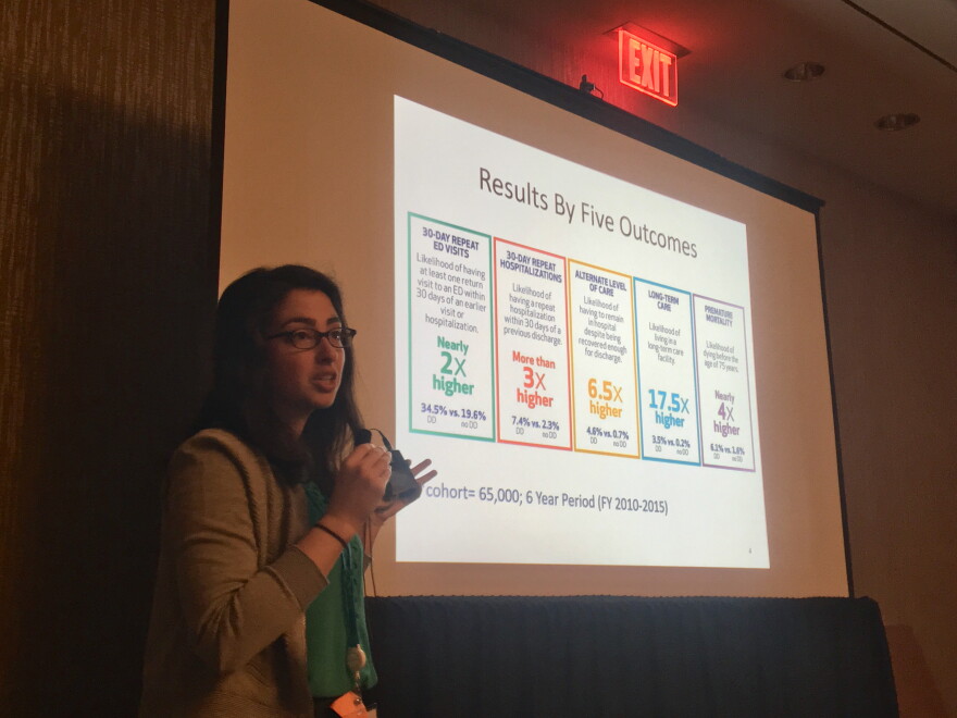 Avra Selick presents research at the American Academy of Developmental Medicine and Dentistry conference in Rochester.