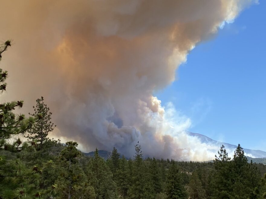 The Lava Fire taken from Amy Kolb Tucker's house on Monday before evacuating. She and her family safely relocated to Etna, CA.