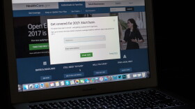 Computer screen with heathcare.gov open.