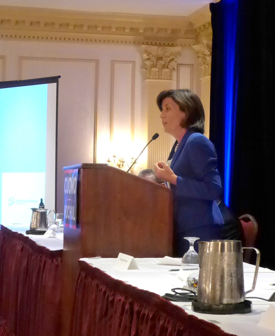 Democratic candidate for Lieutenant governor, Kathy Hochul , speaks at fall meeting of New York Democratic State Committtee