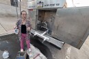 Downtown Scranton resident Rose Barclay talks about using a water tanker set up at Linden Street and North Washington Avenue on Monday evening, July 2, 2026 during a water break nearby. Barclay said her son is on the Autism spectrum and routine handwashing is essential to him. 'He washes his hands probably 100 times a day, and I don't want to [him] feel overwhelmed. So I'm a mom. I'll go collect water,' said Barclay who also said she needs the water for cooking.