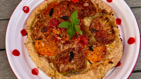 Tomato galette. (Kathy Gunst/Here & Now)
