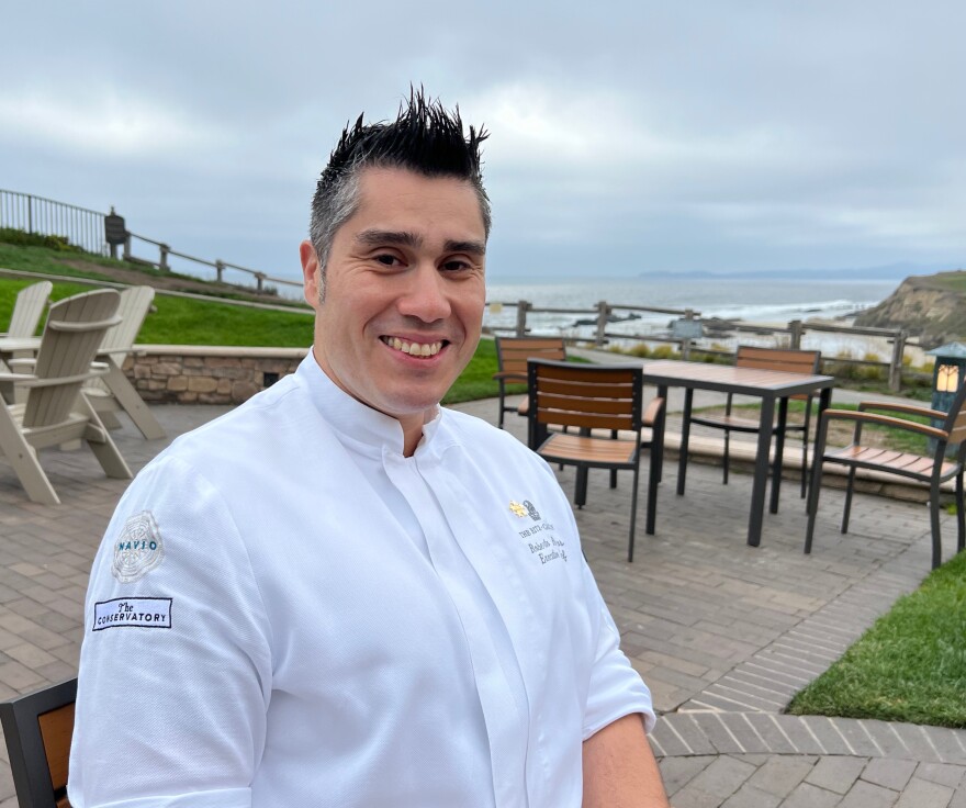 Executive Chef Roberto Riveros at the Ritz Carlton Half Moon Bay.