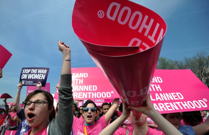 Participants gathered on the National Mall in Washington, D.C., on April 7 for a rally in support of Planned Parenthood.