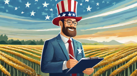 Pollster in cornfield